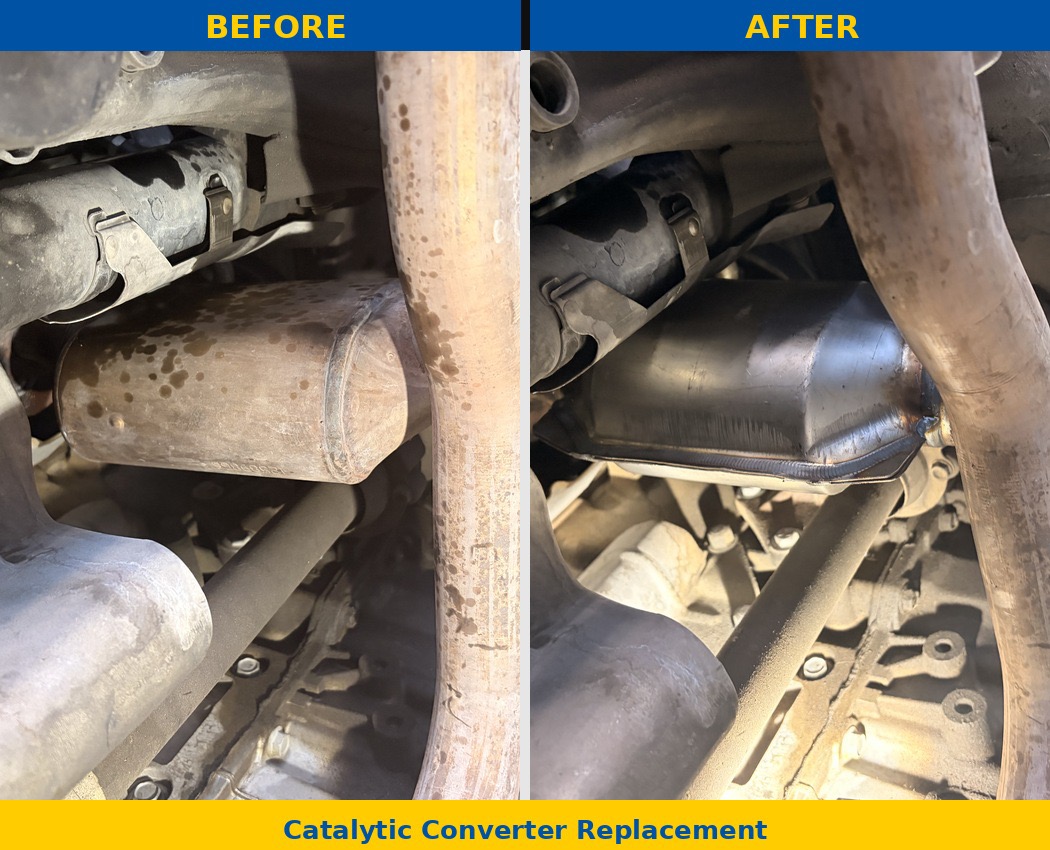 Catalytic converter replacement before and after
