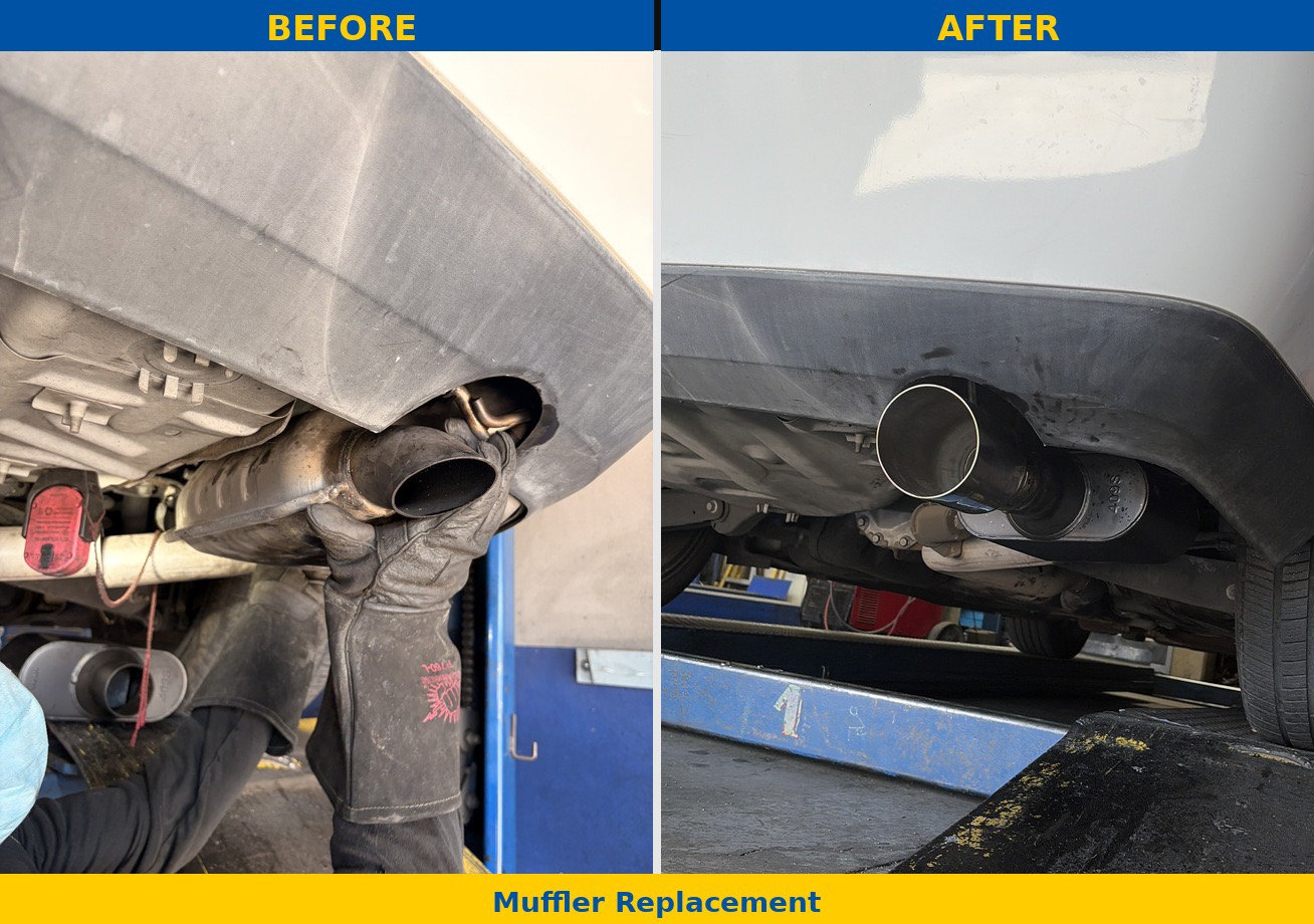 Muffler replacement before and after
